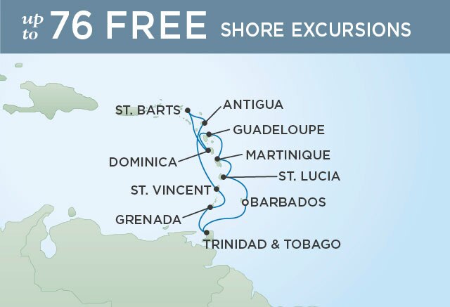 Regent Cruises | 10-Nights Roundtrip from Bridgetown Cruise Iinerary Map