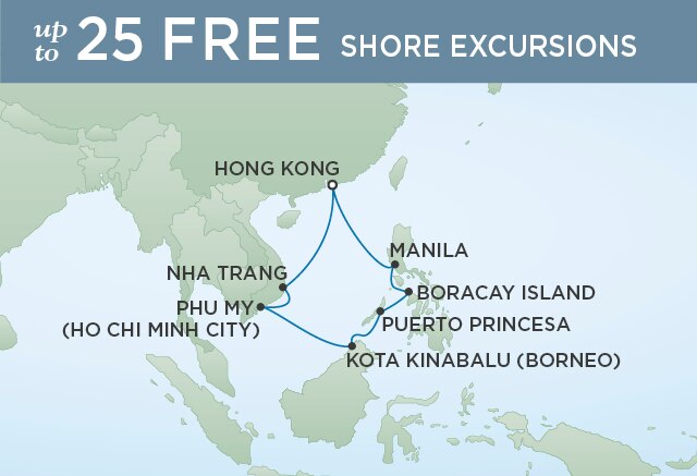 Regent Cruises | 10-Nights Roundtrip from Hong Kong Cruise Iinerary Map