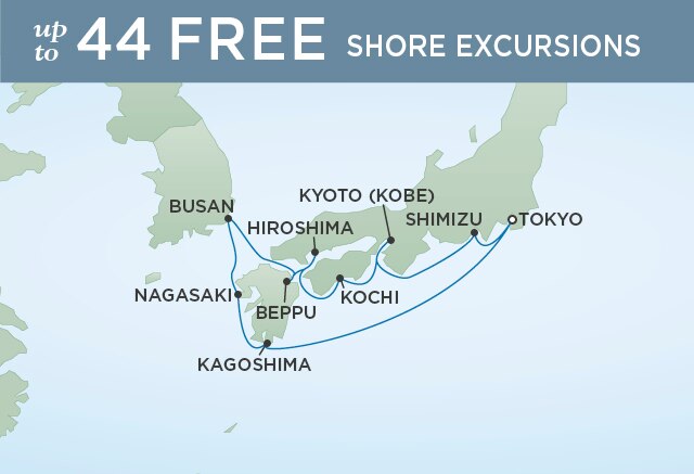 Regent Cruises | 12-Nights Roundtrip from Tokyo Cruise Iinerary Map