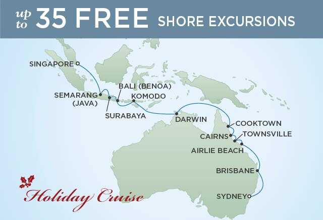 Regent Cruises | 19-Nights from Singapore to Sydney Cruise Iinerary Map