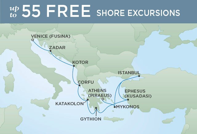 Regent Cruises | 10-Nights from Venice to Athens Cruise Iinerary Map