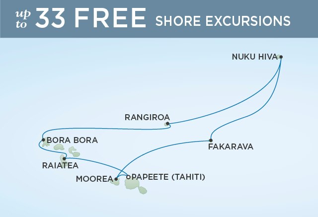 Regent Cruises | 10-Nights Roundtrip from Papeete Cruise Iinerary Map
