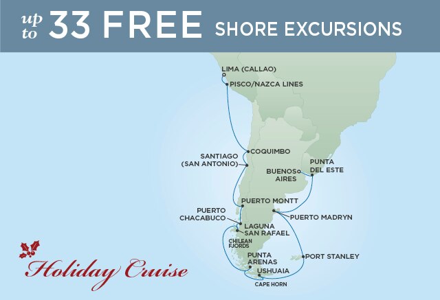Regent Cruises | 21-Nights from Lima to Buenos Aires Cruise Iinerary Map
