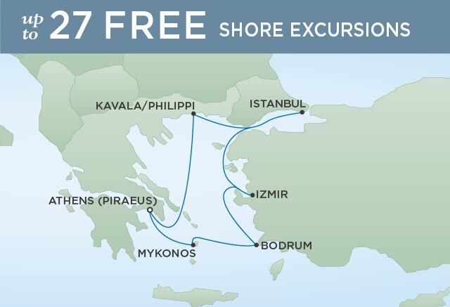 Regent Cruises | 7-Nights Roundtrip from Athens Cruise Iinerary Map