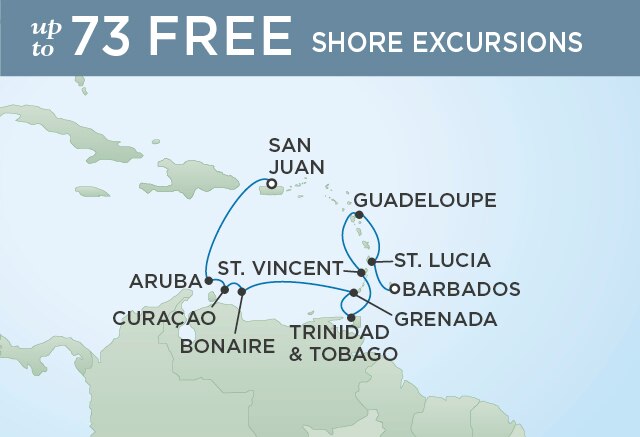 Regent Cruises | 10-Nights from Bridgetown to San Juan Cruise Iinerary Map