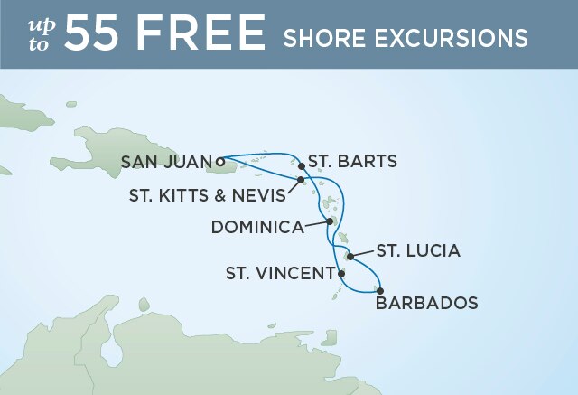 Regent Cruises | 7-Nights Roundtrip from San Juan Cruise Iinerary Map