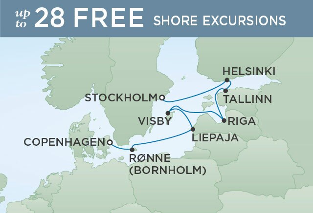 Regent Cruises | 7-Nights from Stockholm to Copenhagen Cruise Iinerary Map