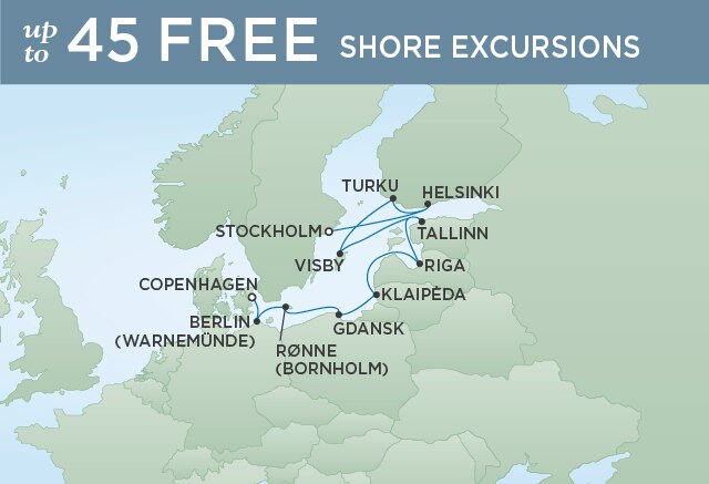 Regent Cruises | 10-Nights from Copenhagen to Stockholm Cruise Iinerary Map