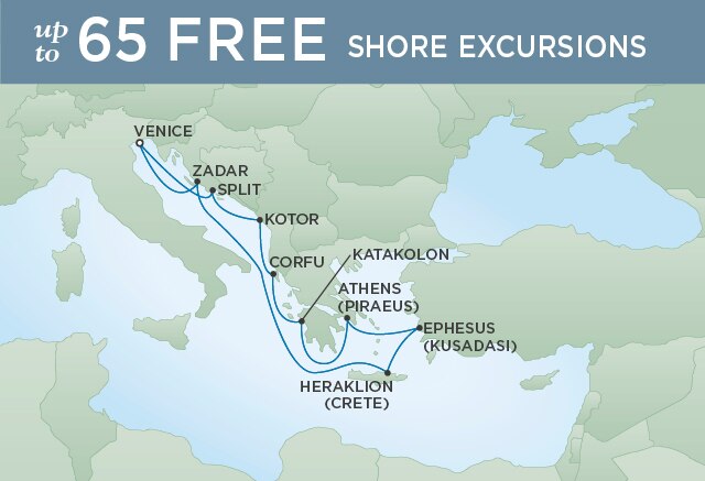 Regent Cruises | 10-Nights Roundtrip from Venice Cruise Iinerary Map