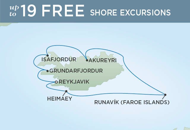 Regent Cruises | 8-Nights Roundtrip from Reykjavik Cruise Iinerary Map