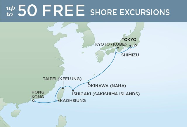Regent Cruises | 10-Nights from Tokyo to Hong Kong Cruise Iinerary Map