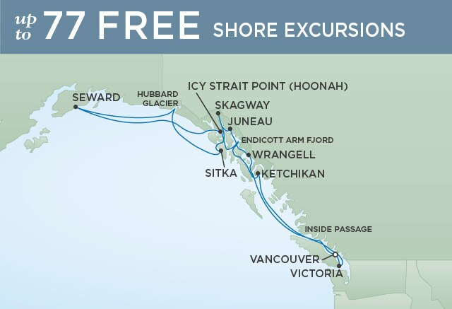 Regent Cruises | 14-Nights Roundtrip from Vancouver Cruise Iinerary Map