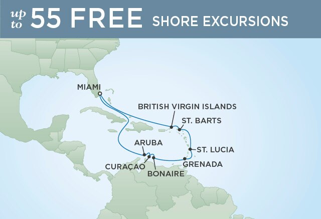 Regent Cruises | 12-Nights Roundtrip from Miami Cruise Iinerary Map