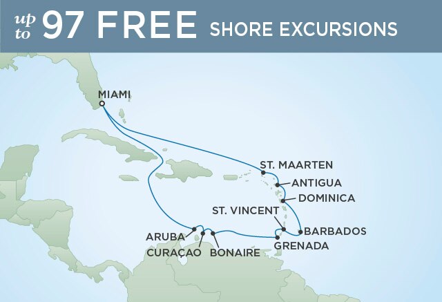 Regent Cruises | 14-Nights Roundtrip from Miami Cruise Iinerary Map