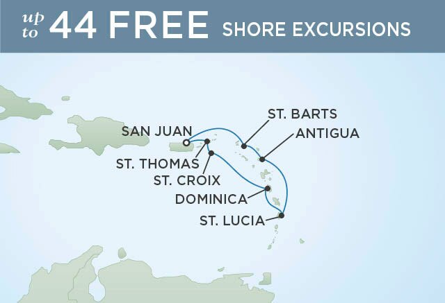 Regent Cruises | 7-Nights Roundtrip from Bridgetown Cruise Iinerary Map