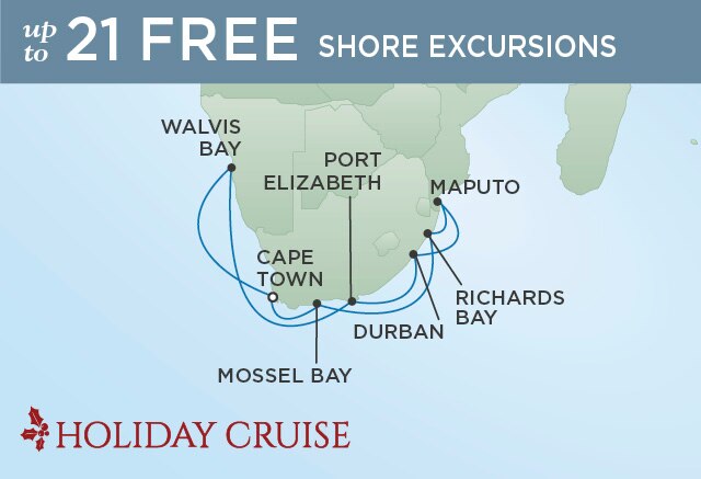 Regent Cruises | 15-Nights Roundtrip from Cape Town Cruise Iinerary Map