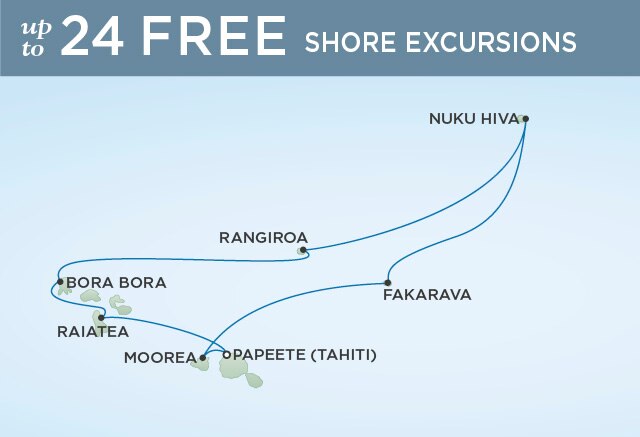 Regent Cruises | 10-Nights Roundtrip from Papeete Cruise Iinerary Map