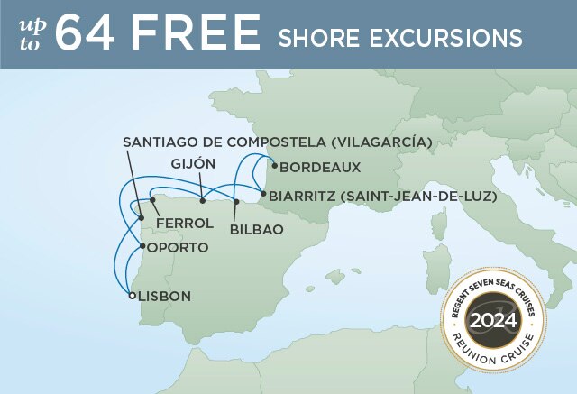 Regent Cruises | 10-Nights Roundtrip from Lisbon Cruise Iinerary Map